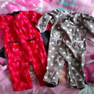 Two girls footless sleepers size 6-9 months